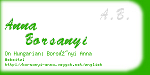 anna borsanyi business card